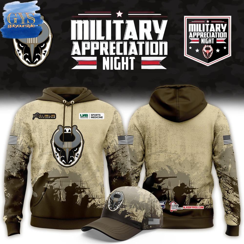 Birmingham Bulls 2025 Military Appreciation Night Hoodie