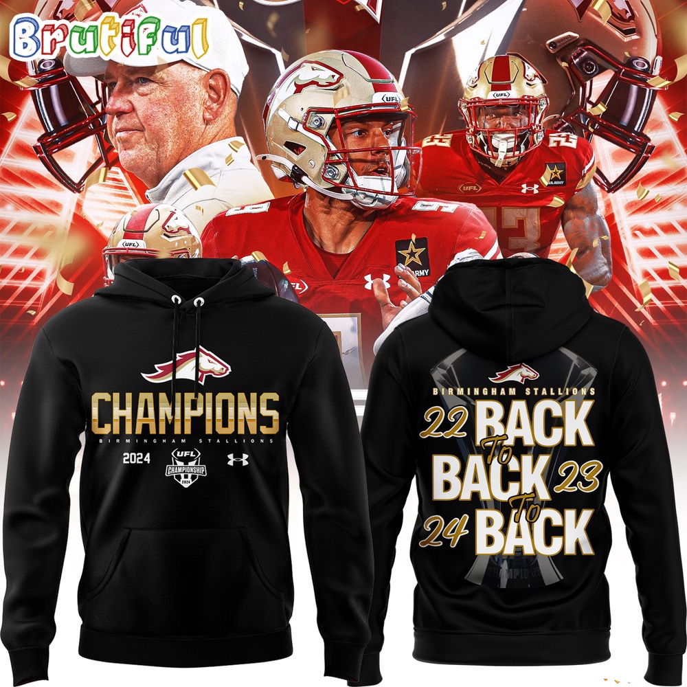 Birmingham Stallions UFL Champions 23 24 Hoodie