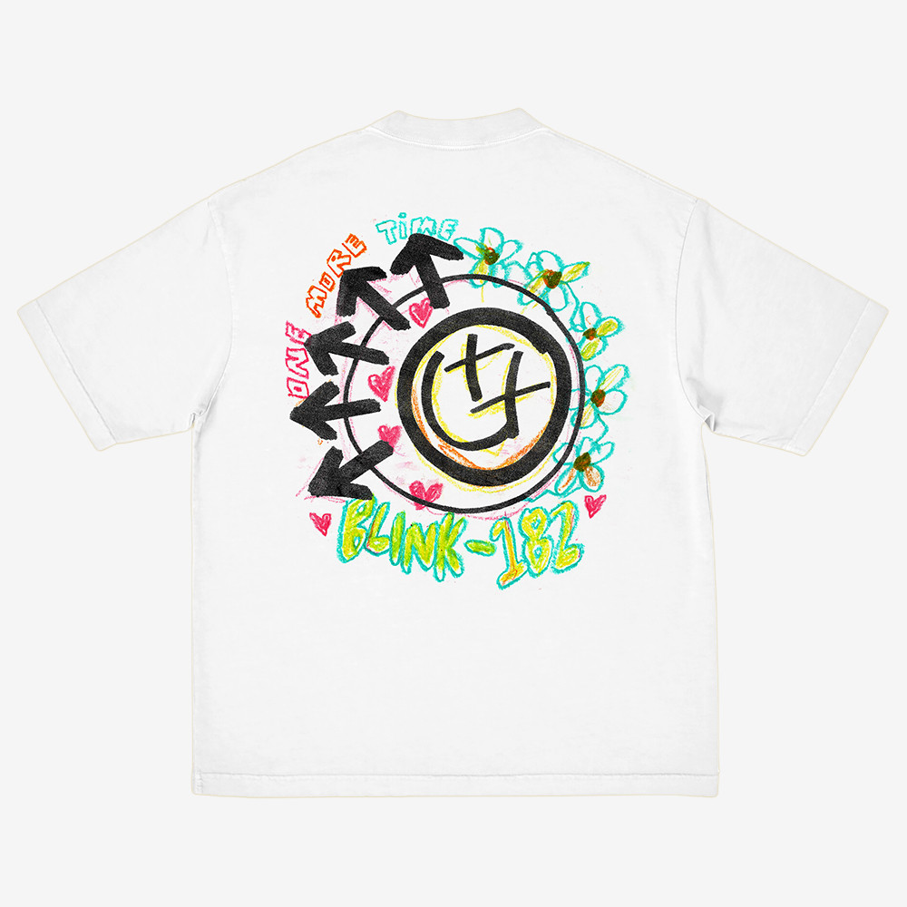 Blink-182 Tour Merch 2025 Tshirt One More Time Smiley Sketch Best Music Gift For Men Womenl