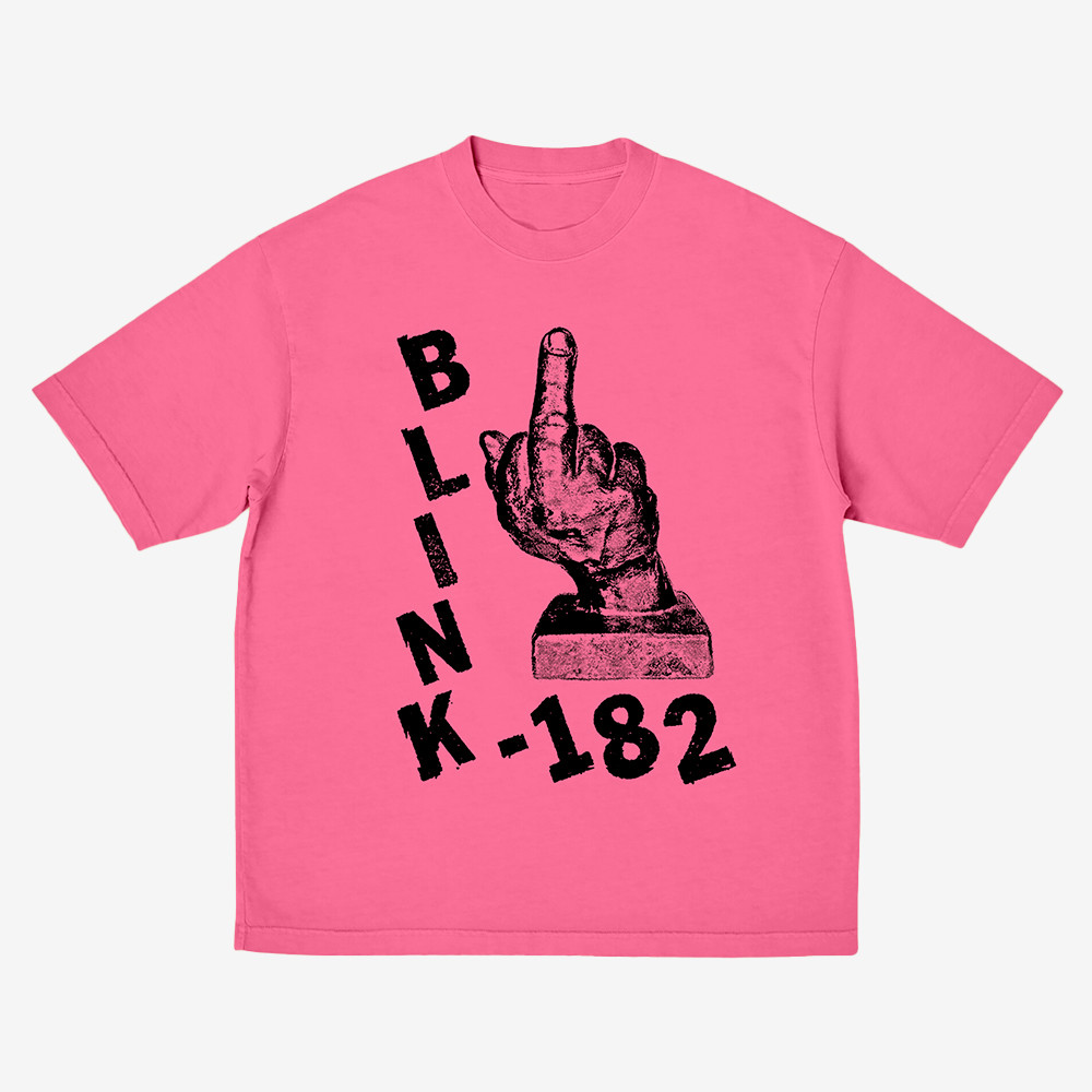 Blink-182 Tour Merch 2025 Tshirt Pink Middle Finger Best Music Merch Gift For Friends