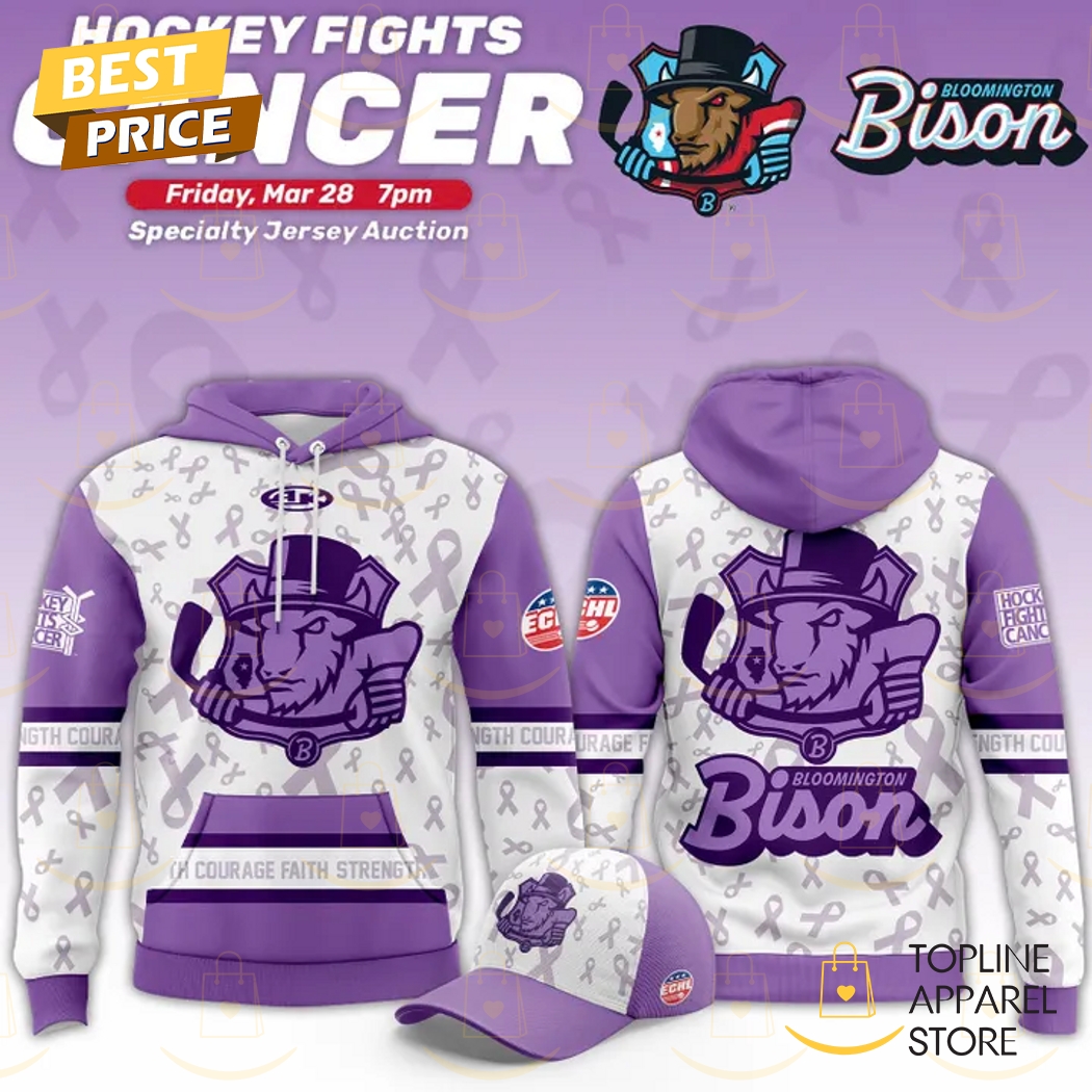 Bloomington Bison Hockey Fights Cancer 2025 Hoodie
