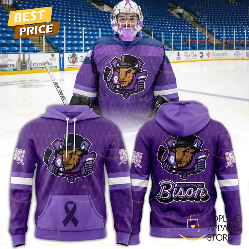 Bloomington Bison Hockey Fights Cancer 2025 Hoodie