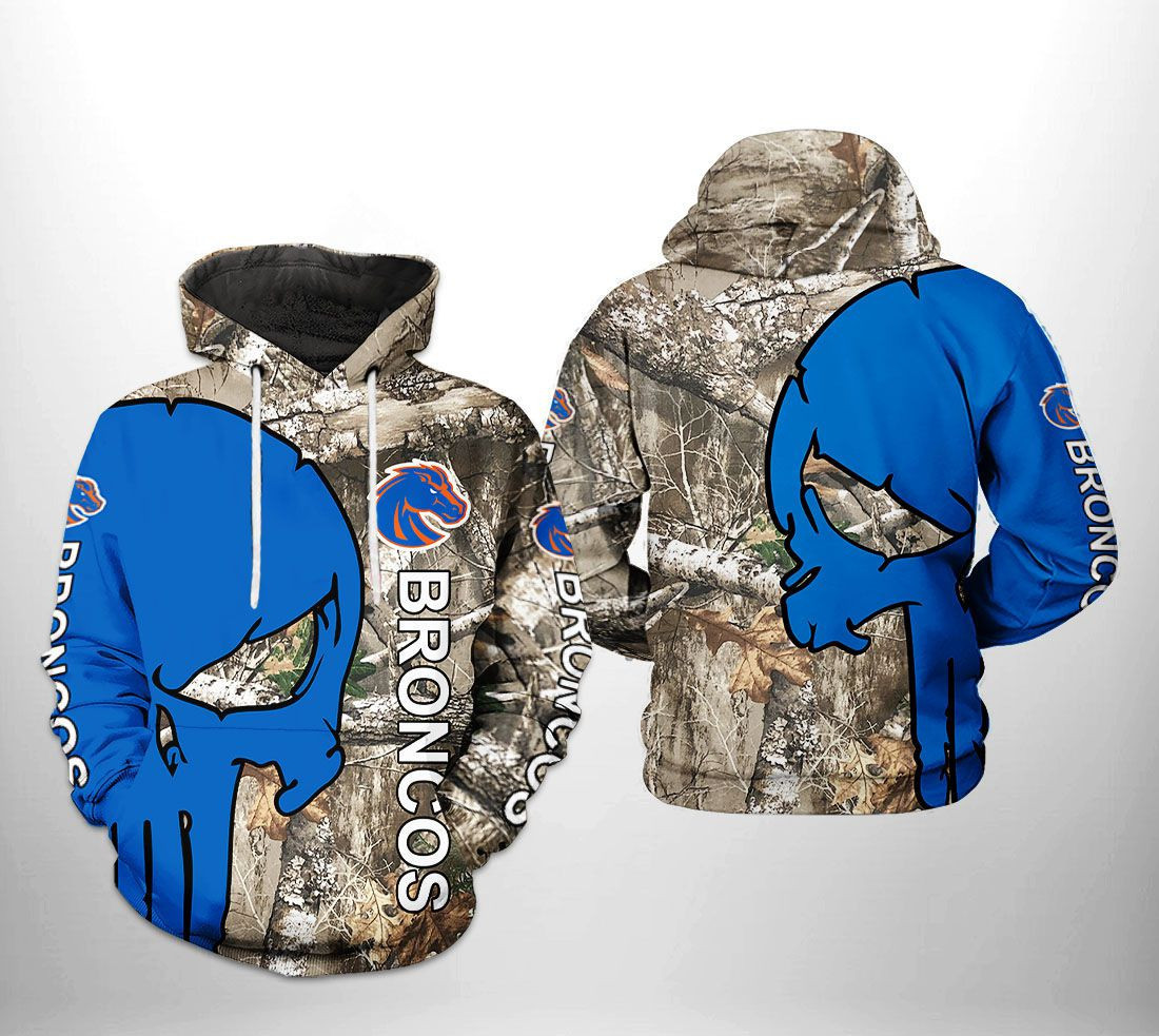 Boise State Broncos NCAA Camo Veteran Hunting Hoodie  Zip Hoodie