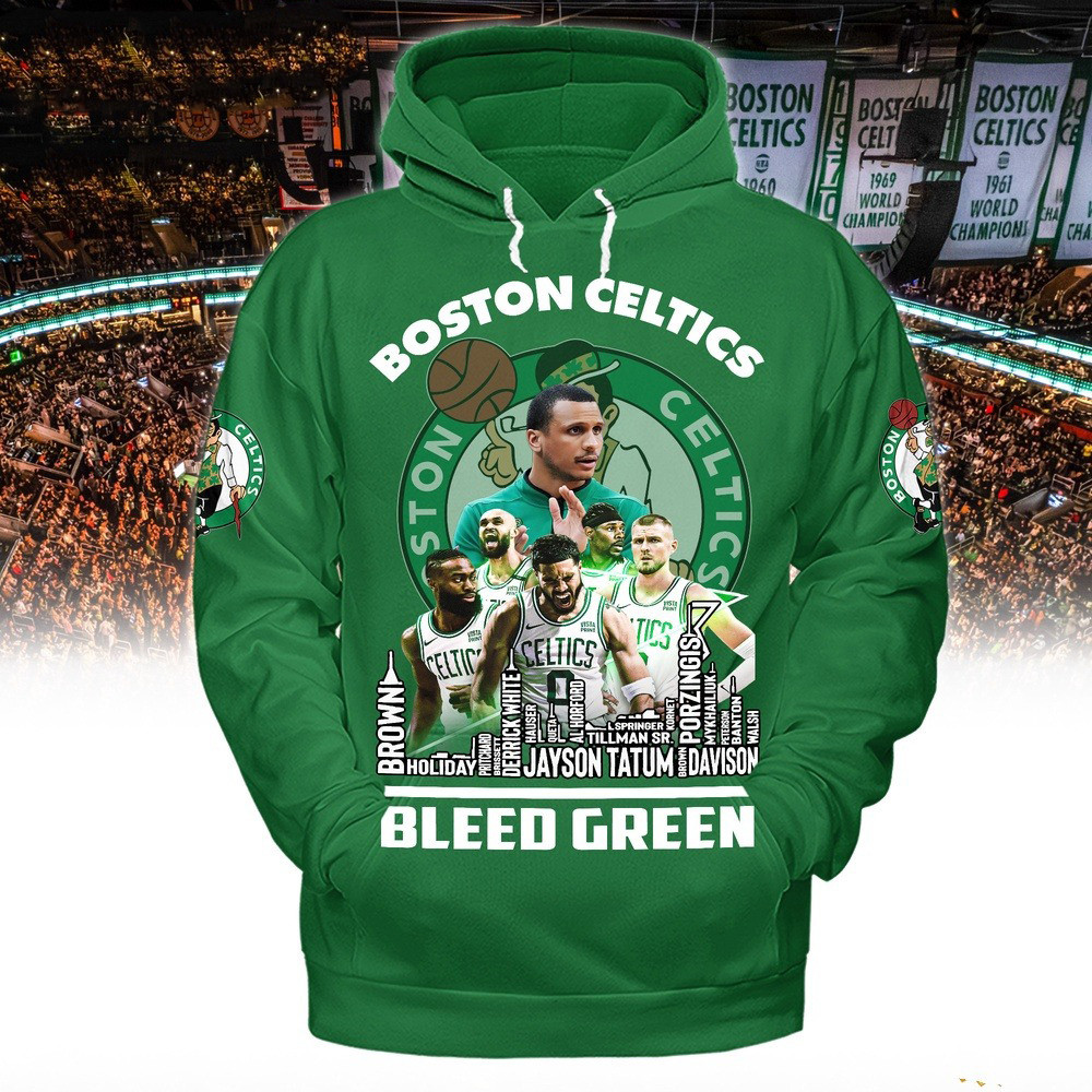 Boston Celtics Bleed Green Team Player Hoodie Best Gifts For Basketball Lovers