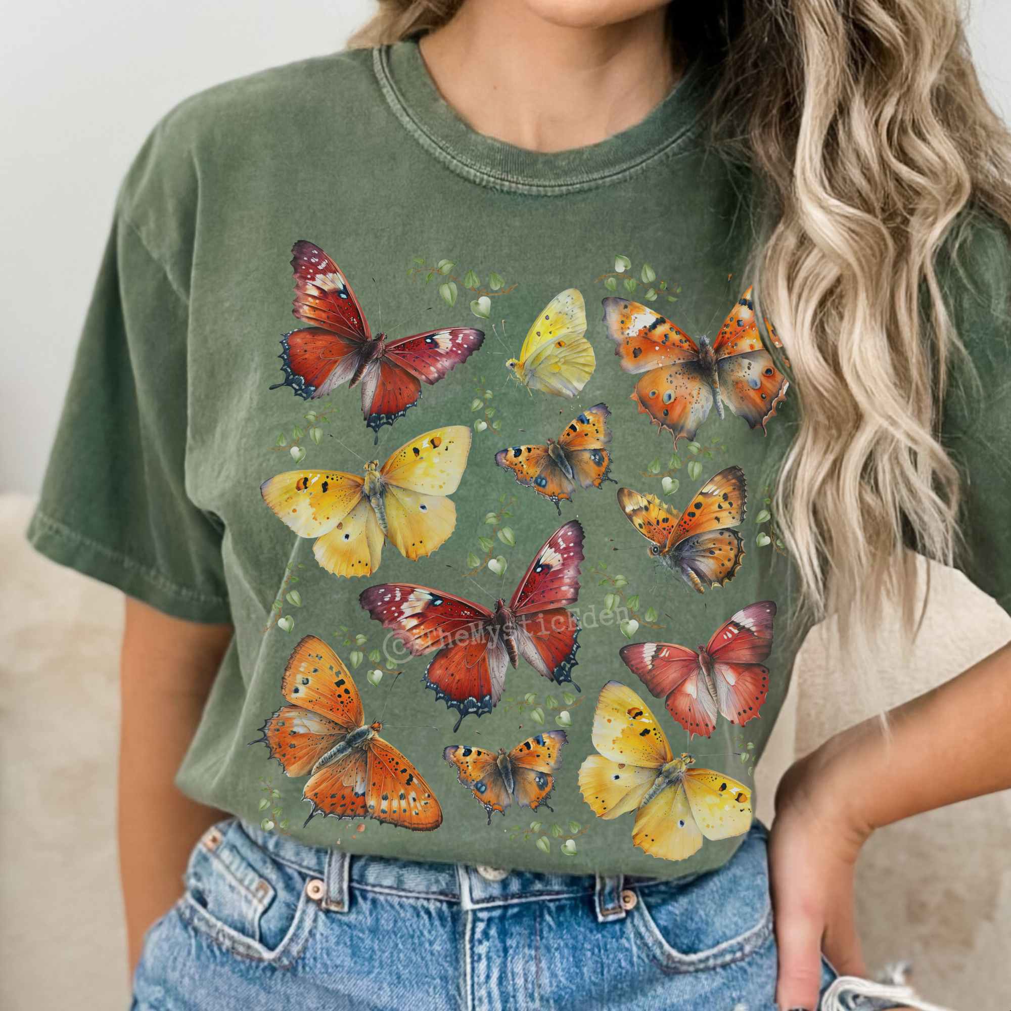 Bright Butterflies Cottagecore T-Shirt Best Gift For Girlfriend