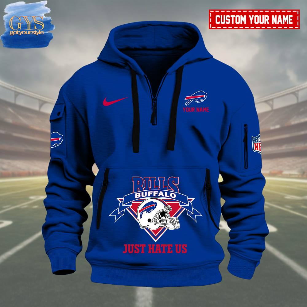 Buffalo Bills Just Hate Us Quarter Zip Hoodie