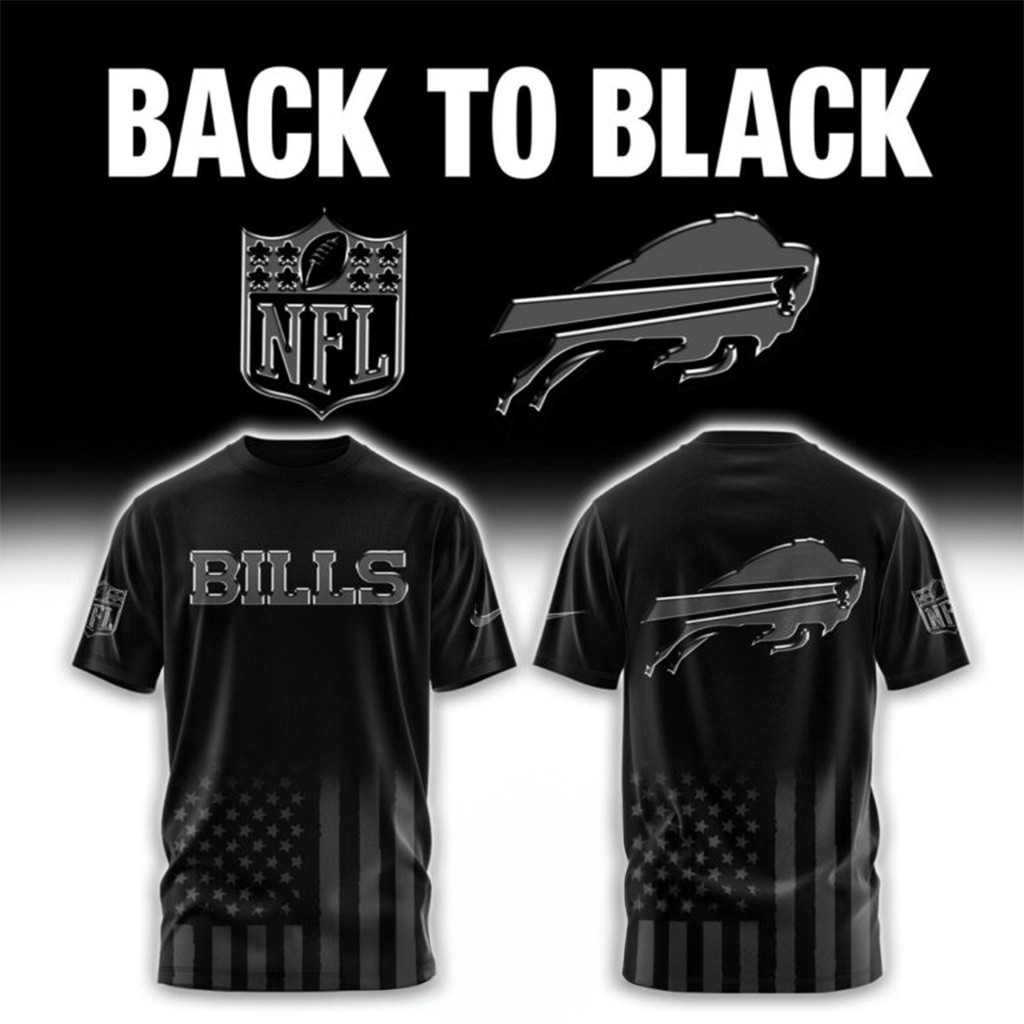Buffalo Bills NFL Back To Black Shirt Buffalo Bills Merch Gifts For Football Fan