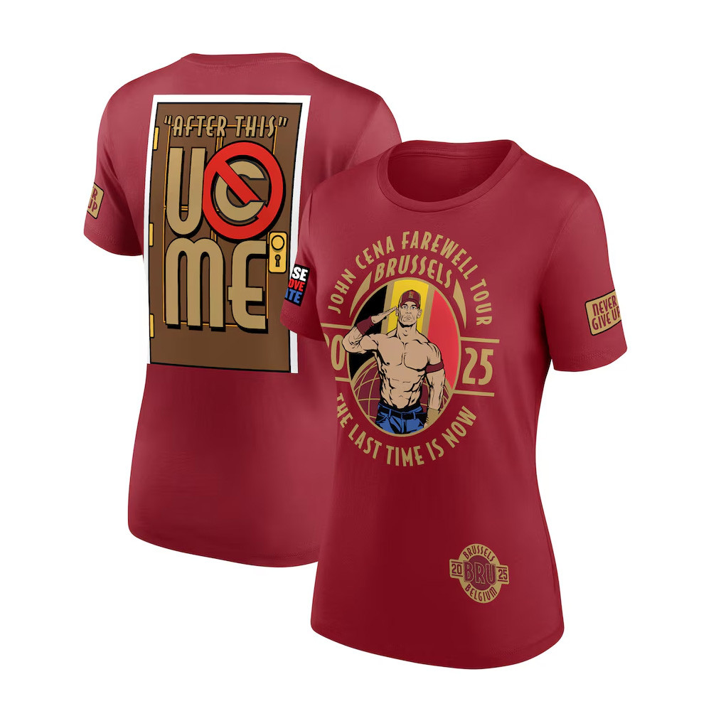 Burgundy John Cena Farewell Tour 2025 Brussels T-Shirt Mother To Be Gifts