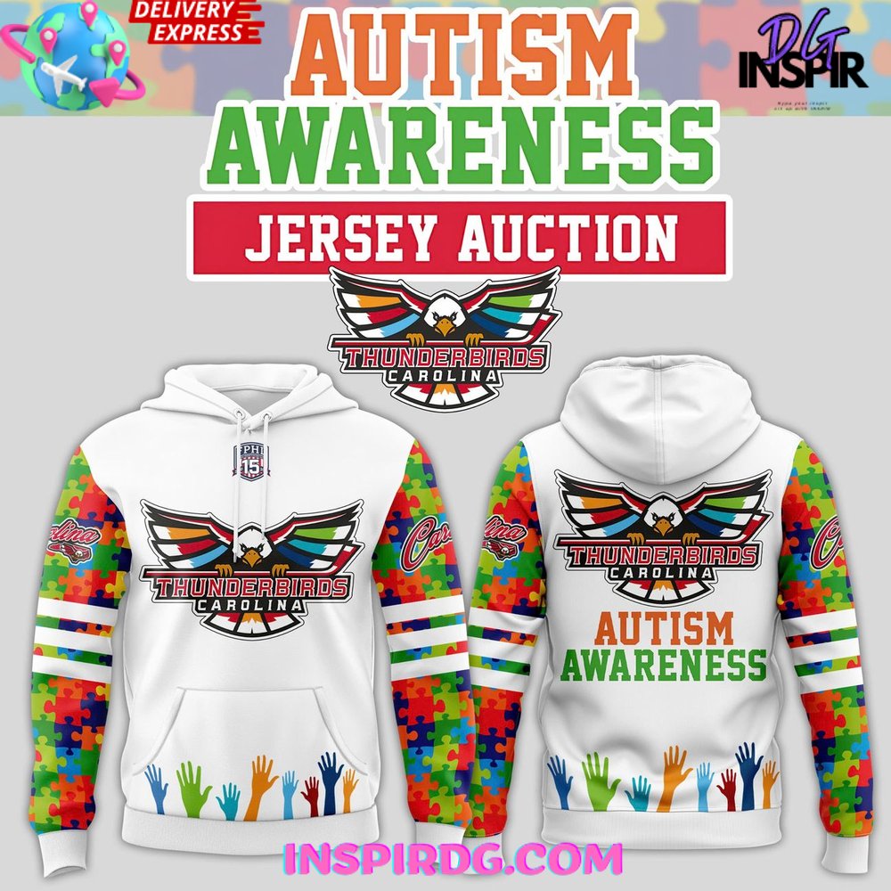 Carolina Thunderbirds Autism Awareness 2025 Hoodie