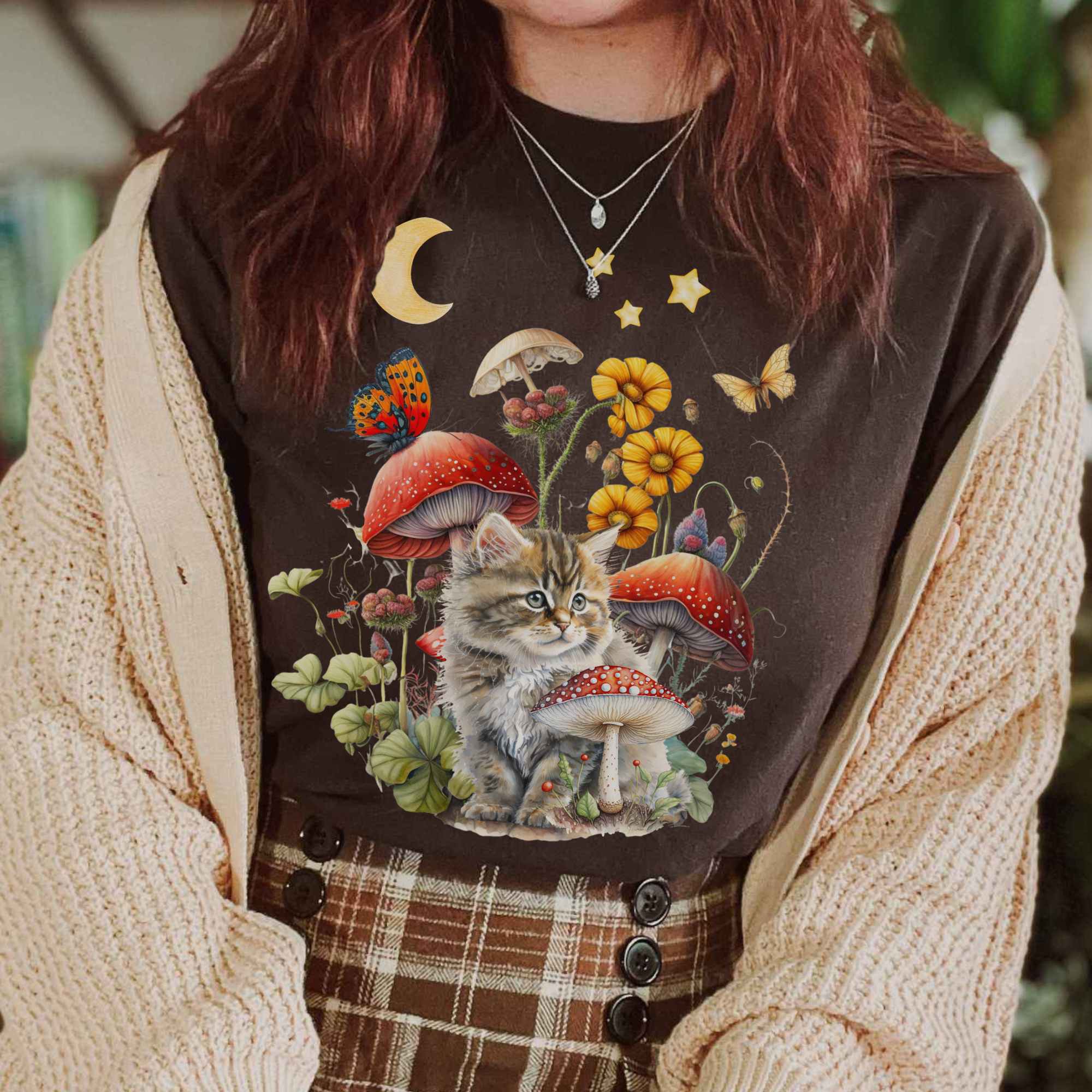 Cat Cottagecore T-Shirt Perfect Gift For Girlfriend