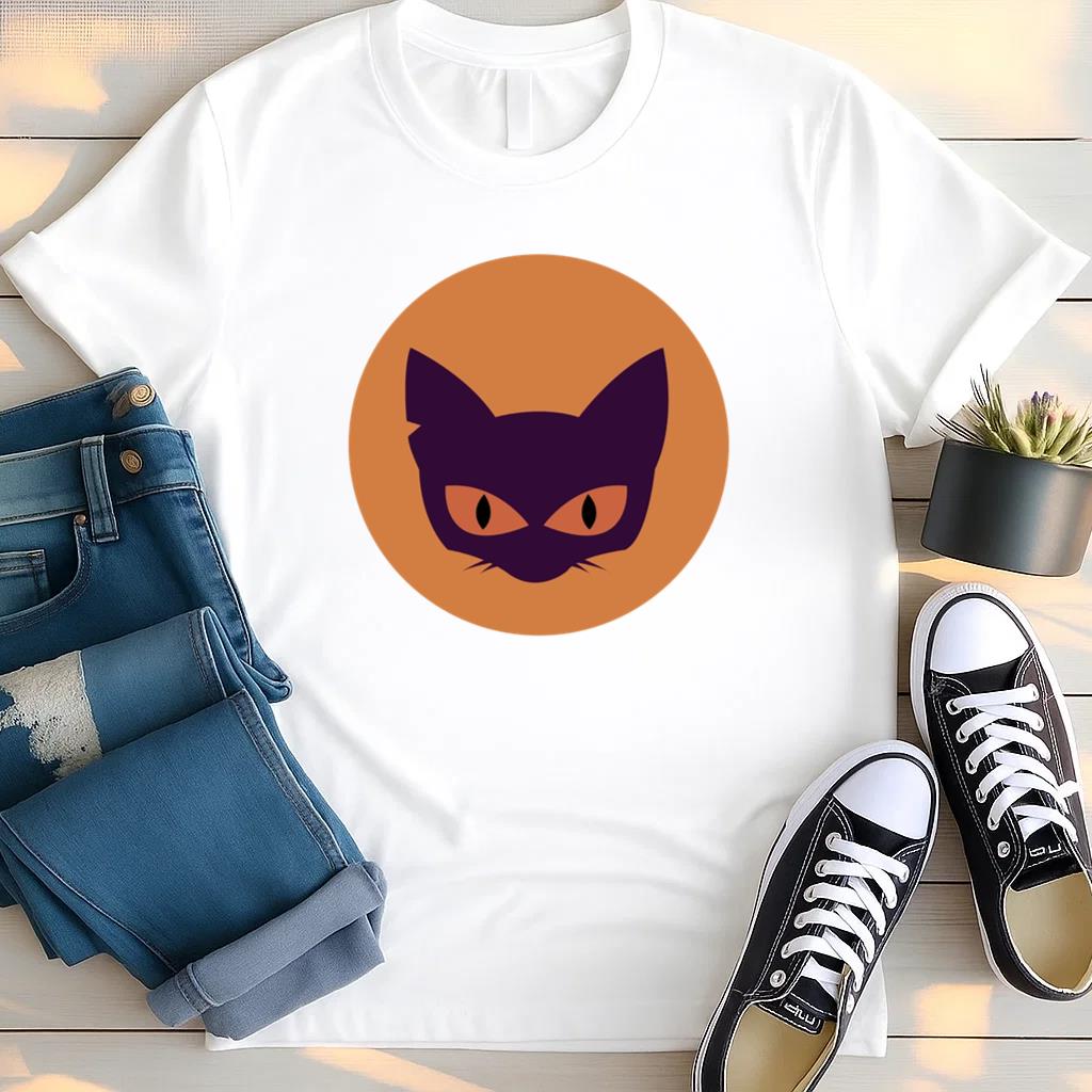 Cat Face Circle Icon T Shirt