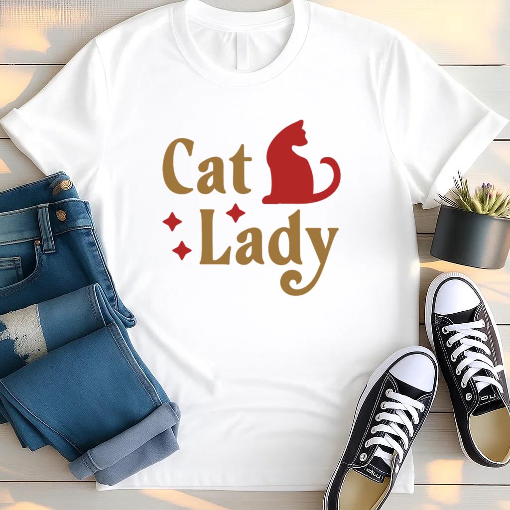 Cat Lady Badge T Shirt