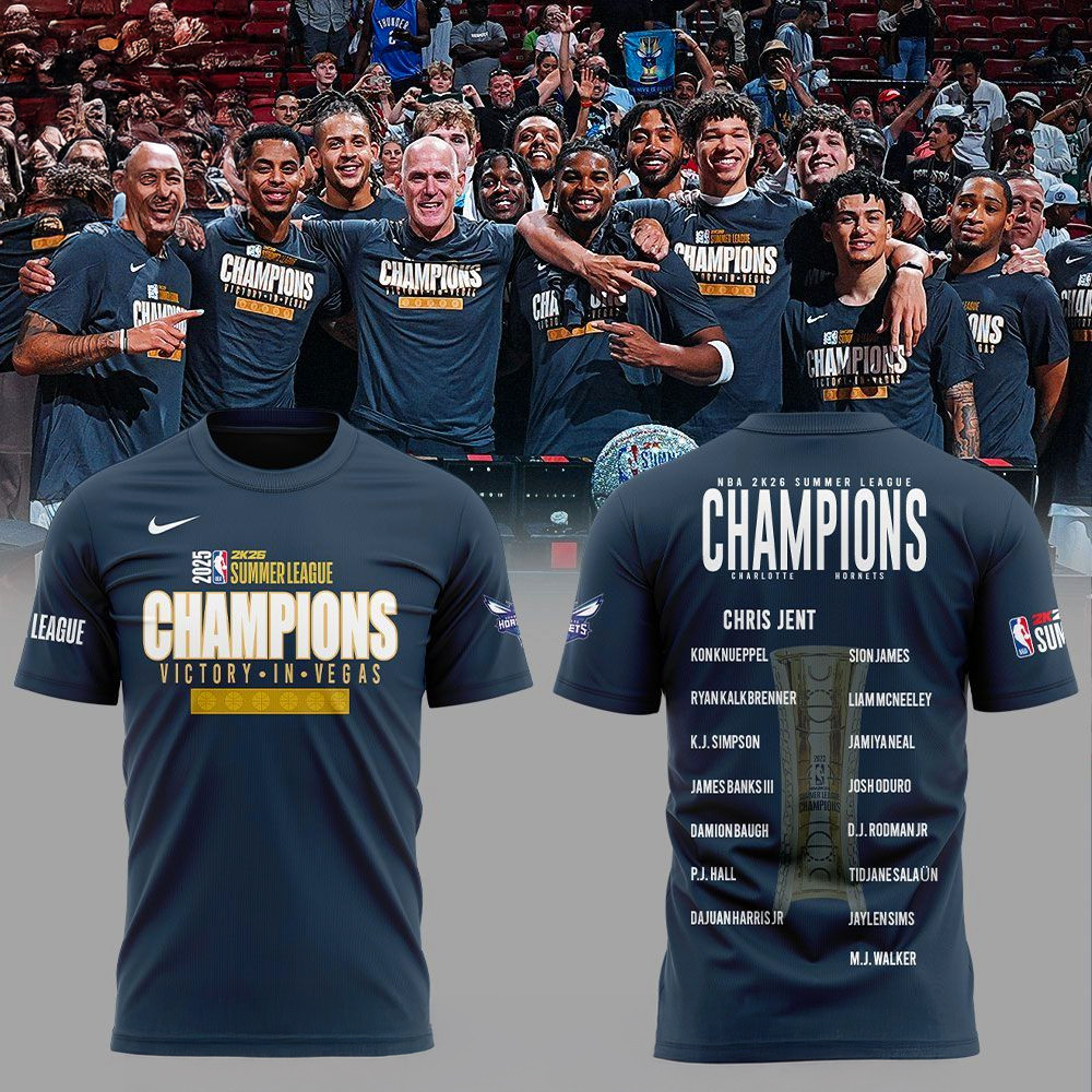Charlotte Hornets Winners Of The Summer Champions T-Shirt Charlotte Hornets Merch Him Gifts
