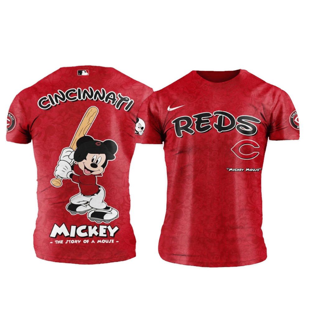 Cincinnati Reds MLB x Mickey Night Game Shirt Cincinnati Reds Merch Mothers Day Gifts For Wife