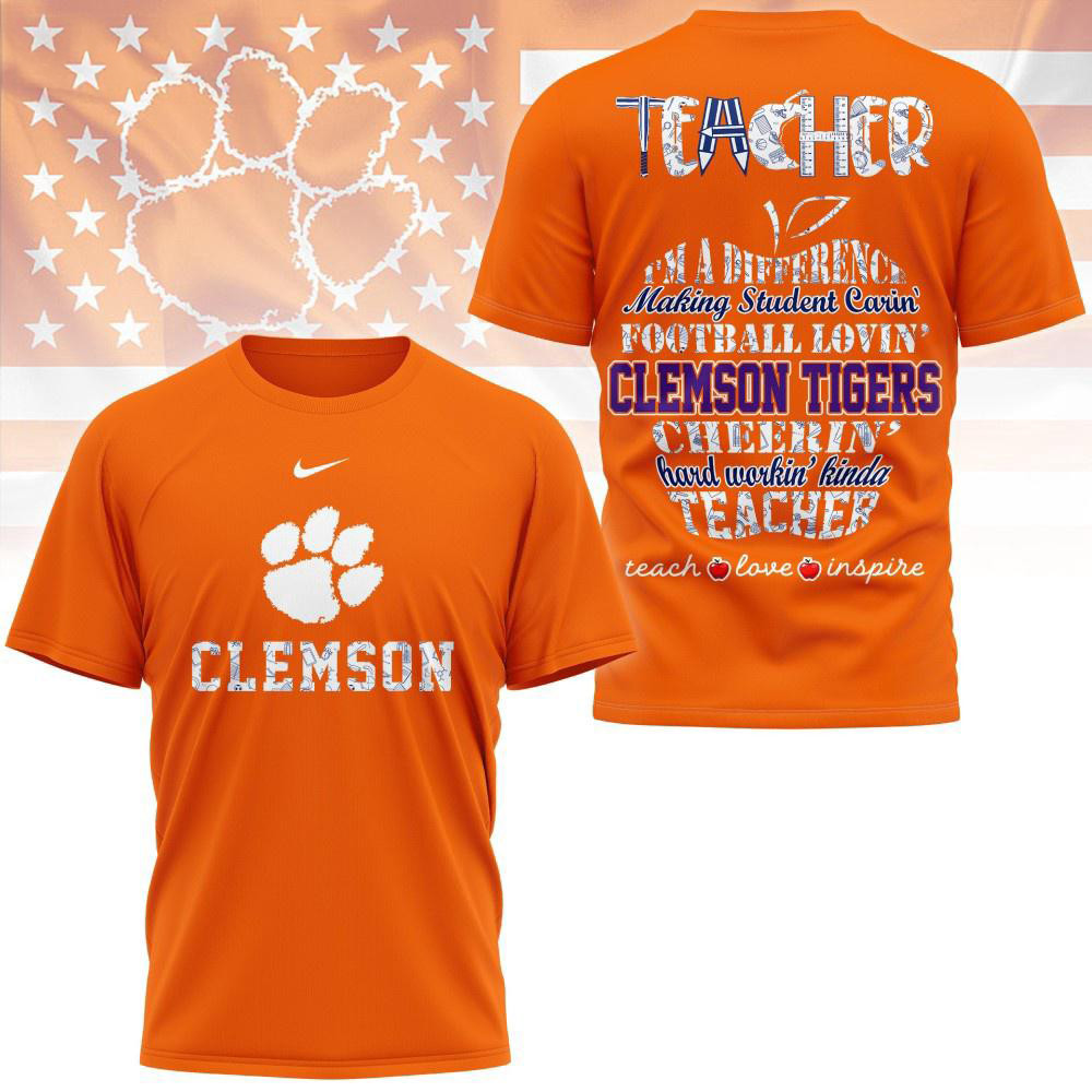 Clemson Tigers Teacher Pride 2025 Unisex 3d Shirt Gift Ideas For Football Lovers