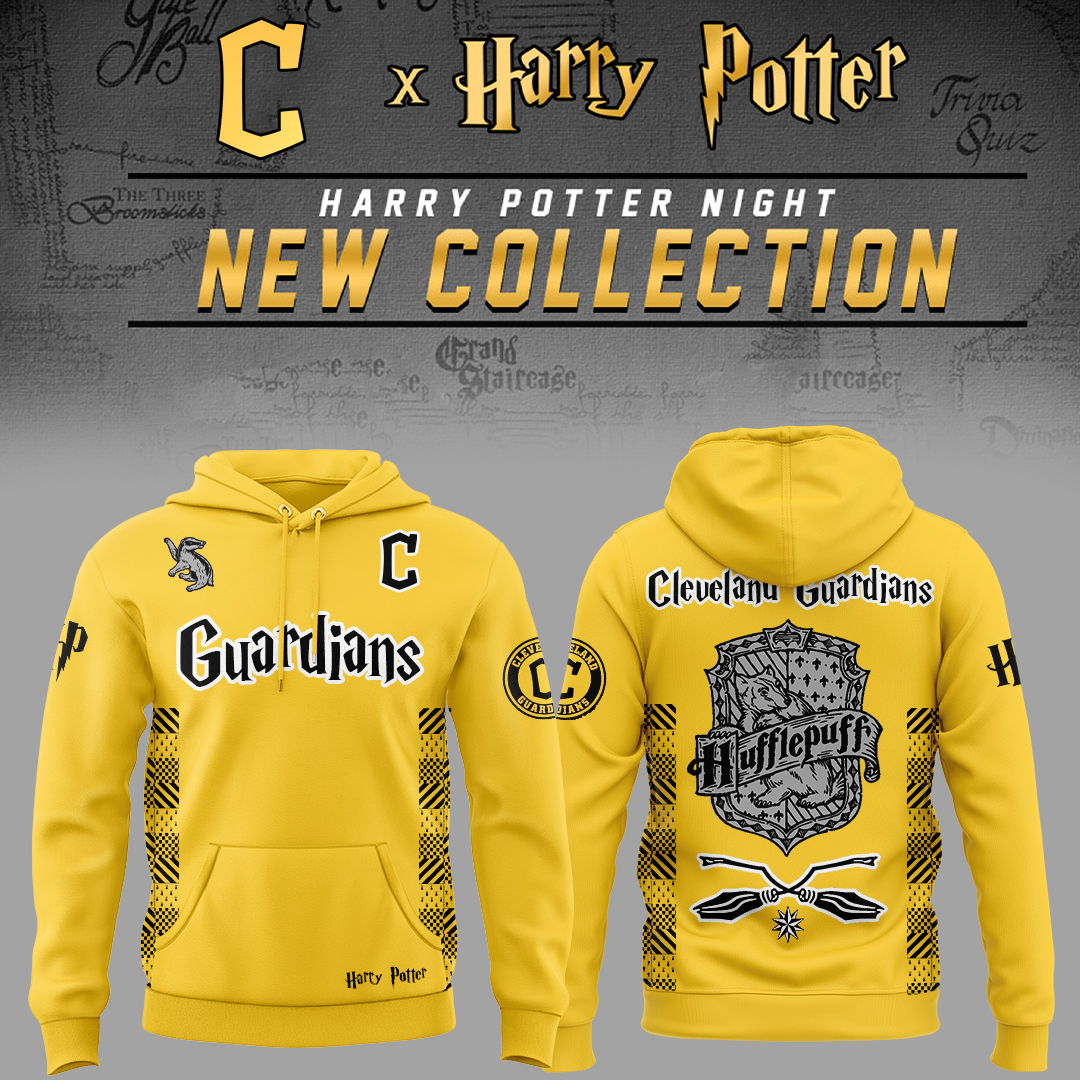 Cleveland Indians x Harry Potter Night Hufflepuff House Hoodie Baseball FatherÃ¢â‚¬â„¢s Day Gifts