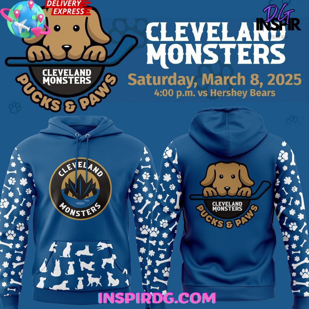 Cleveland Monsters Pucks & Paws 2025 Hoodie
