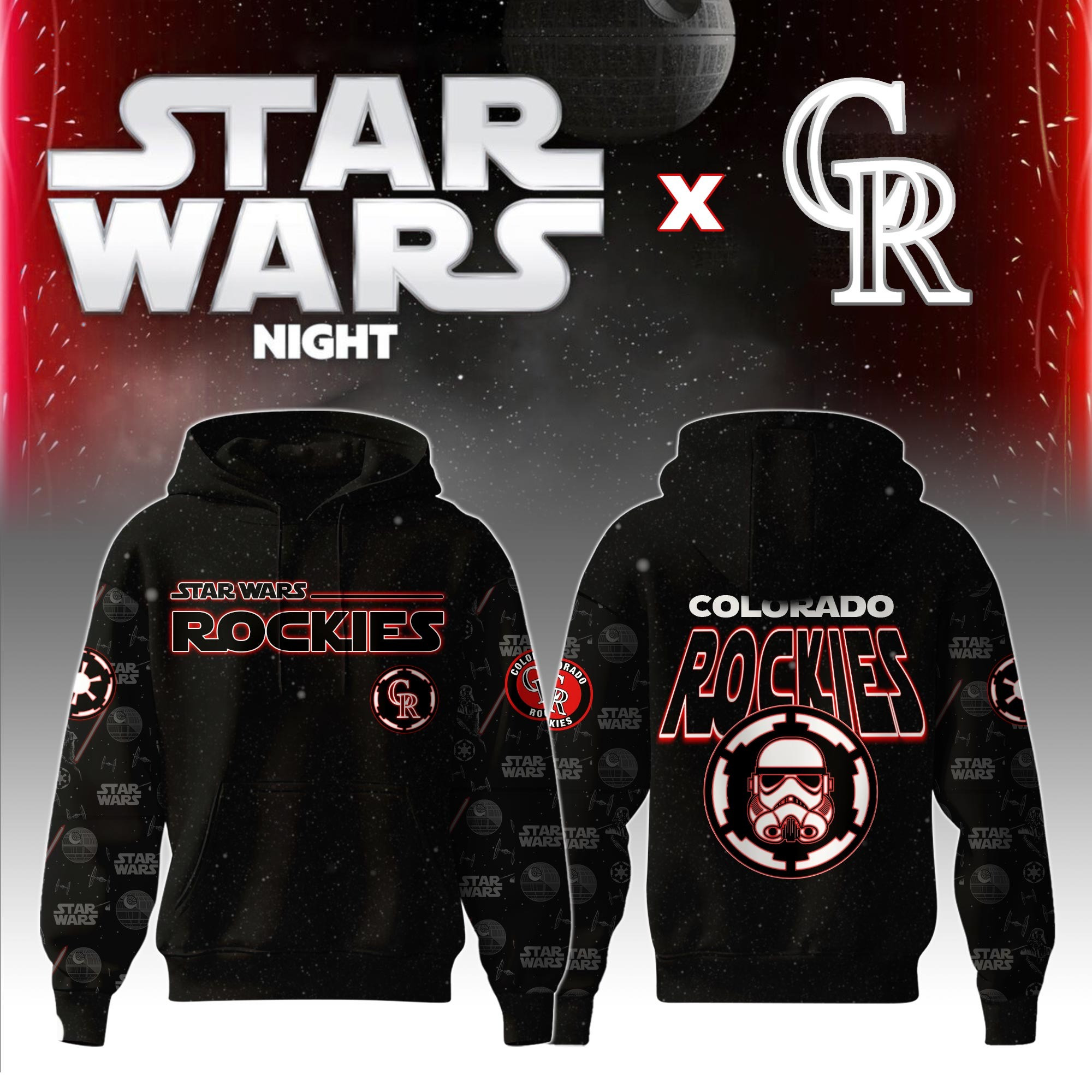 Colorado Rockies MLB x Star War Night Special Edition Hoodie 2025 Gifts For Baseball Lovers
