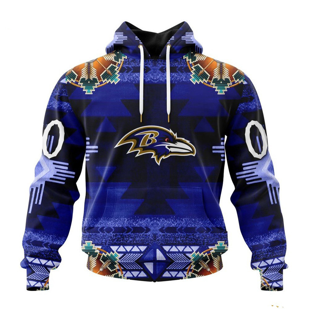 Custom NFL Baltimore Ravens Native Pattern Hoodie Unique Gifts For Football Lovers
