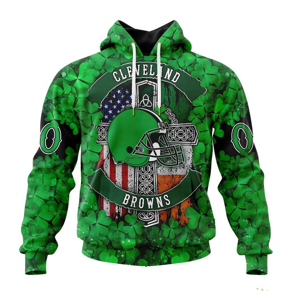 Custom NFL Cleveland Browns St PatrickÃ¢â‚¬â„¢s Day Hoodie Best Gifts For NFL Fans