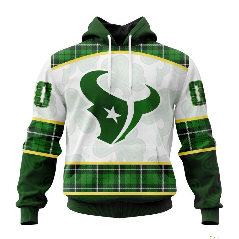 Custom NFL Houston Texans St PatrickÃ¢â‚¬â„¢s Day Hoodie Presents For Football Lovers