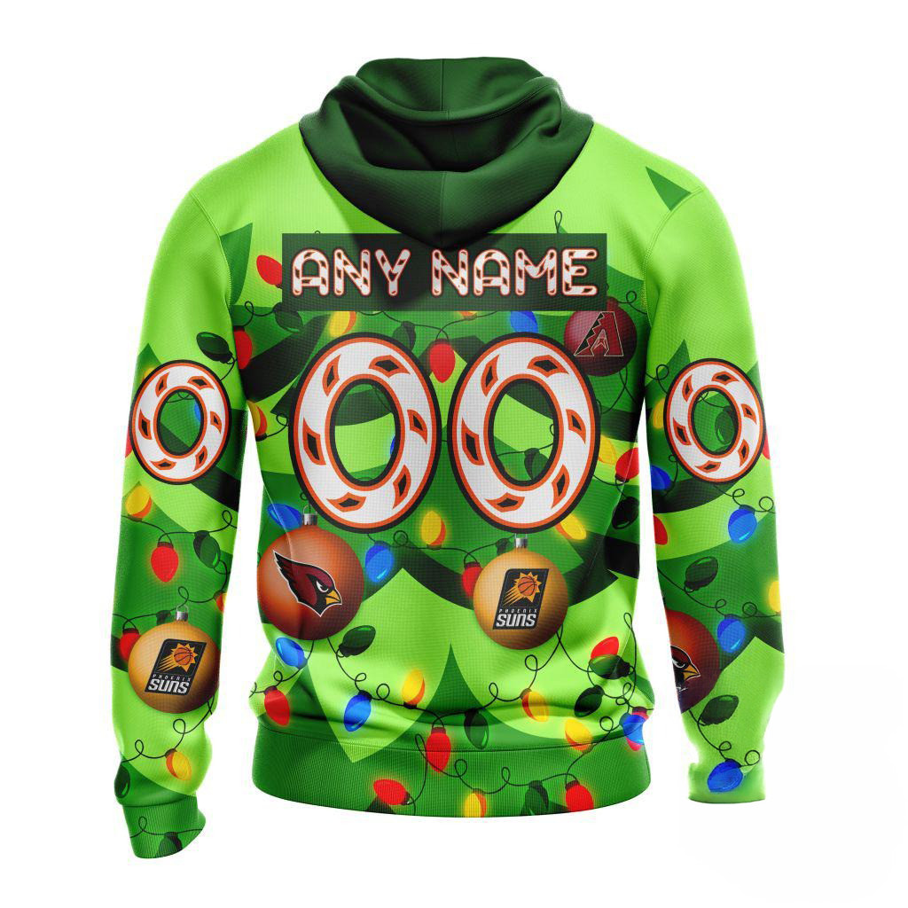 Custom NHL Arizona Coyotes Specialized Christmas Tree Color And CityÃ¢â‚¬â„¢s Sports Teams Hoodie