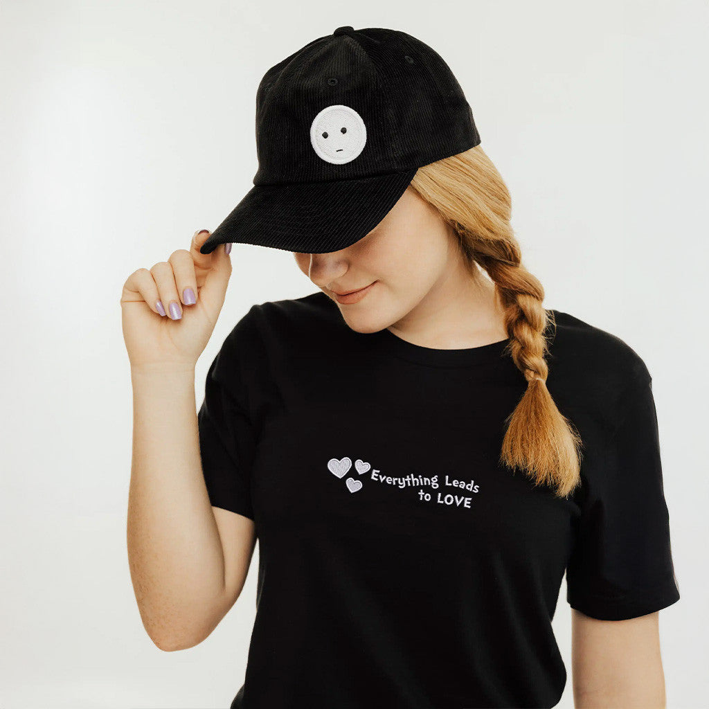 Date Everything Merch Embroidered Everything Leads To Love Black T-Shirt Gifts For Girlfriend