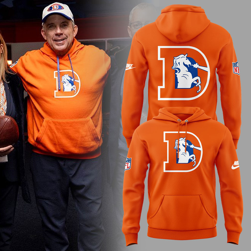 Denver Broncos Coach Sean Payton Throwback Hoodie Football Fan Gift Ideas