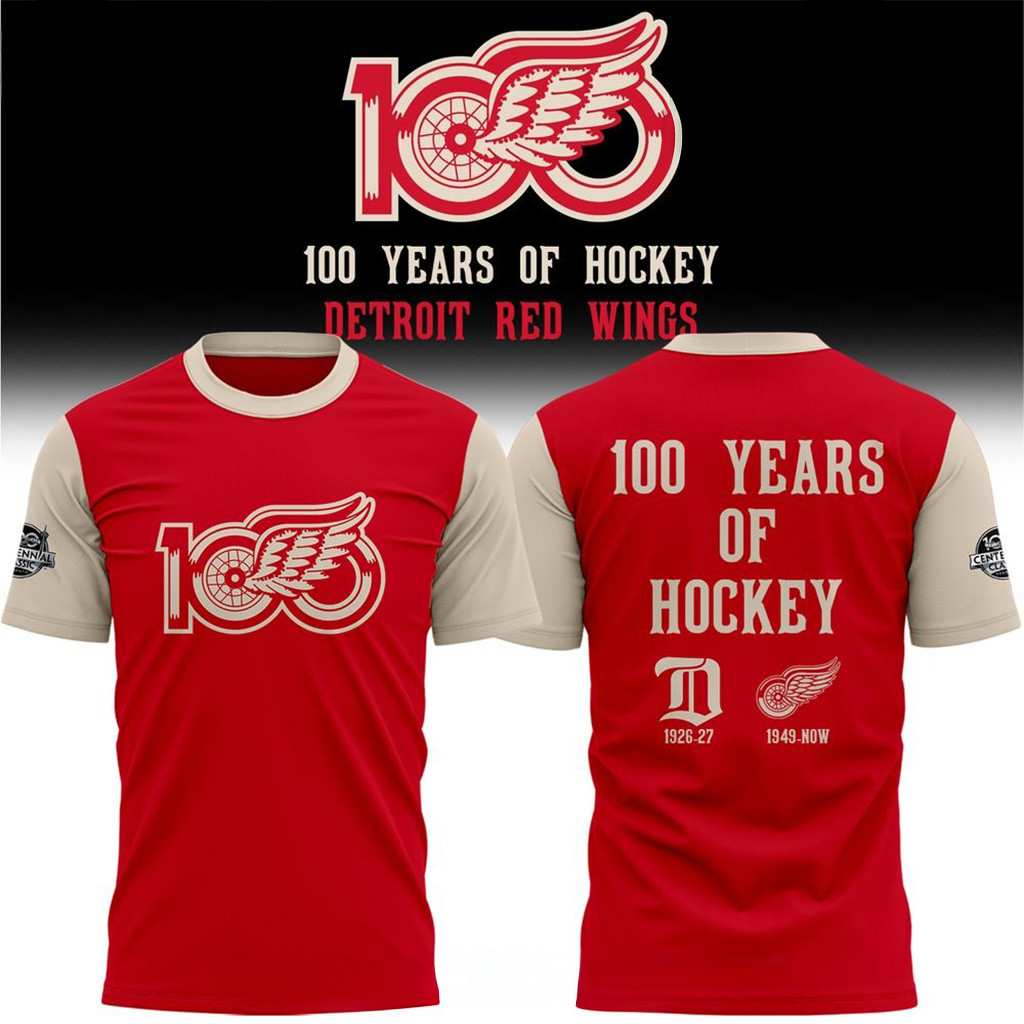 Detroit Red Wings 100 Years Of Hockey Shirt Detroit Red Wings Merch Gifts For Fans
