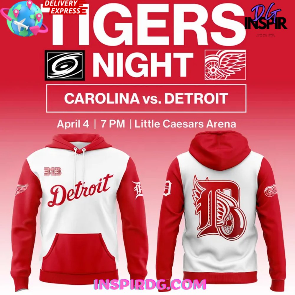 Detroit Red Wings Tigers Night 2025 Hoodie