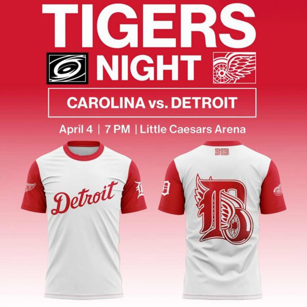 Detroit Red Wings Tigers Night 2025 Limited T-Shirt Dad Gifts For Fathers Day 2025