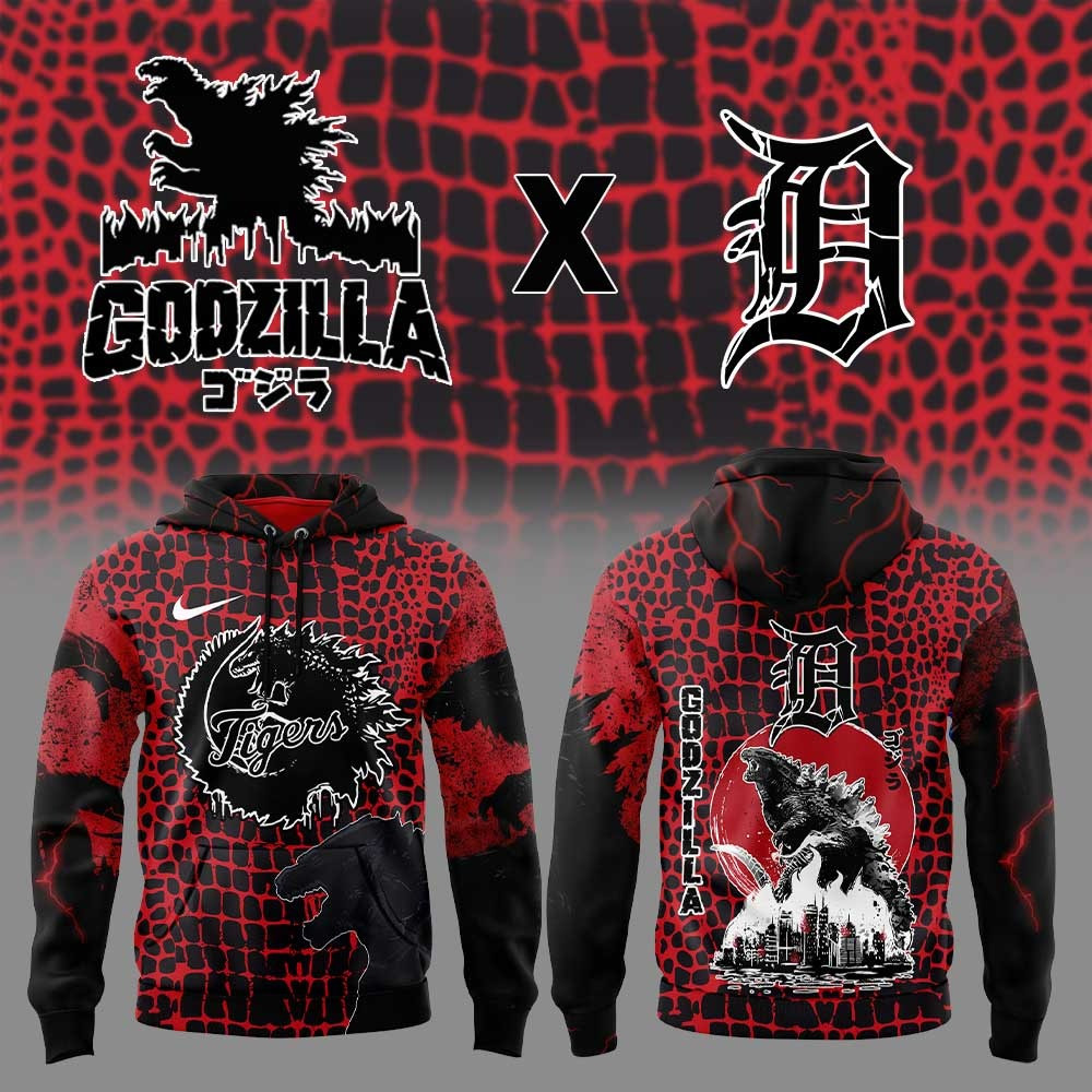 Detroit Tigers X Godzilla Hoodie Detroit Tigers Fan Gifts For Dad FatherÃ¢â‚¬â„¢s Day Ideas