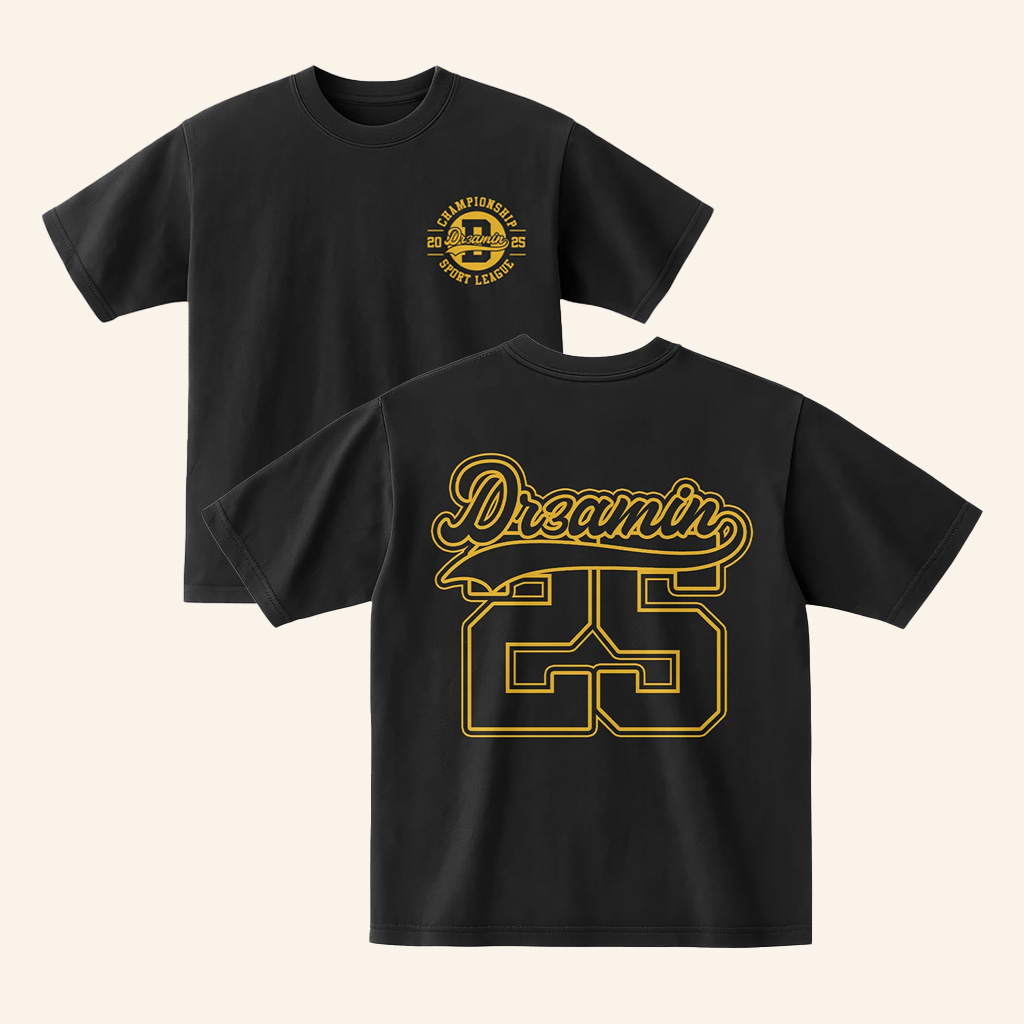 Dr3amin Clothing Merch Black Dr3amin Championship T-Shirt Present For Husband