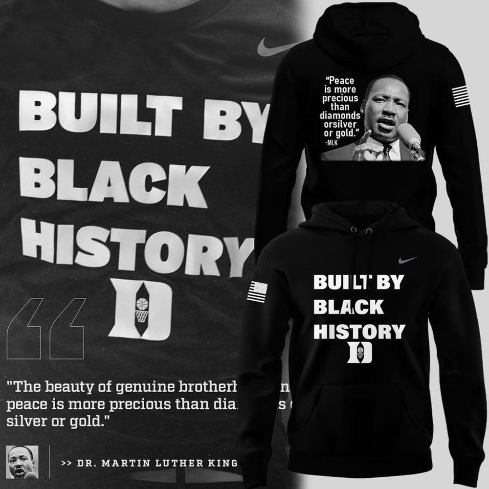 Duke Blue Martin Luther King Built By Black History Hoodie Basketball Fan Gift Ideas