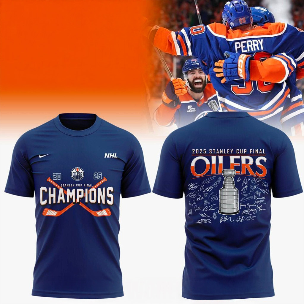 Edmonton Oilers 2025 Stanley Cup Final Champions T-Shirt Edmonton Oilers Merch Dad Gifts