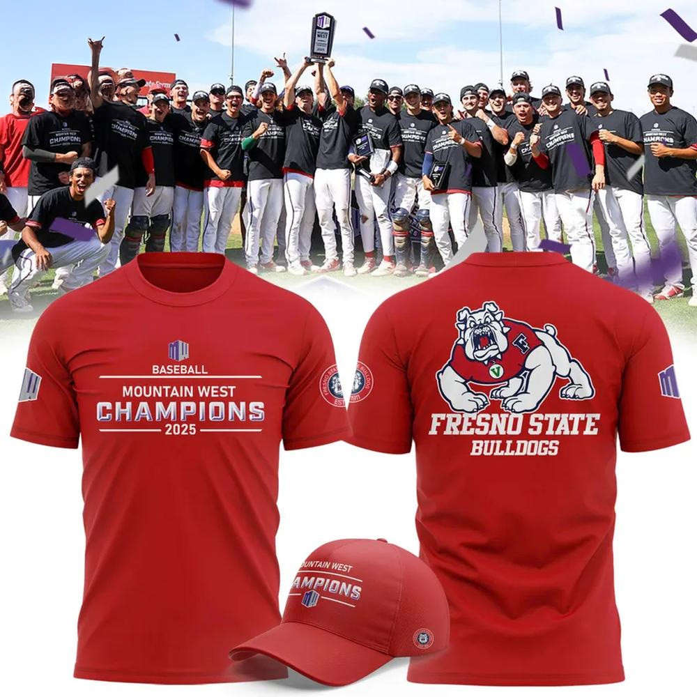 Fresno State Bulldogs Champions Mountain West T-Shirt Fresno State Bulldogs Merch