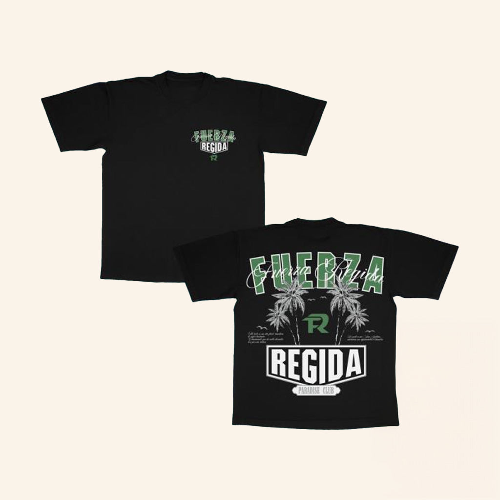 Fuerza Regida Merch Palms Paradise Black Shirt Best Gifts For Music Lovers