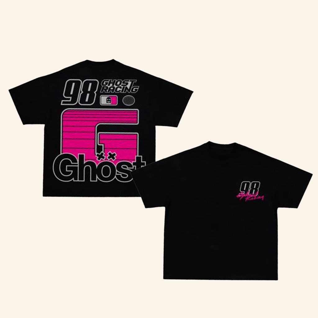 Ghost Racing Merch Big G Pink Silver Shirt Black Gifts For Son In Law