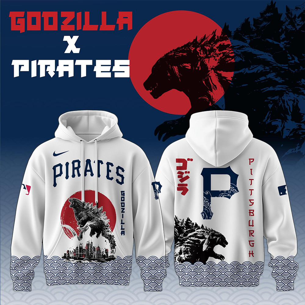 Godzilla x Pittsburgh Pirates 2025 Japan Edition Hoodie Gift Ideas For Baseball Fans