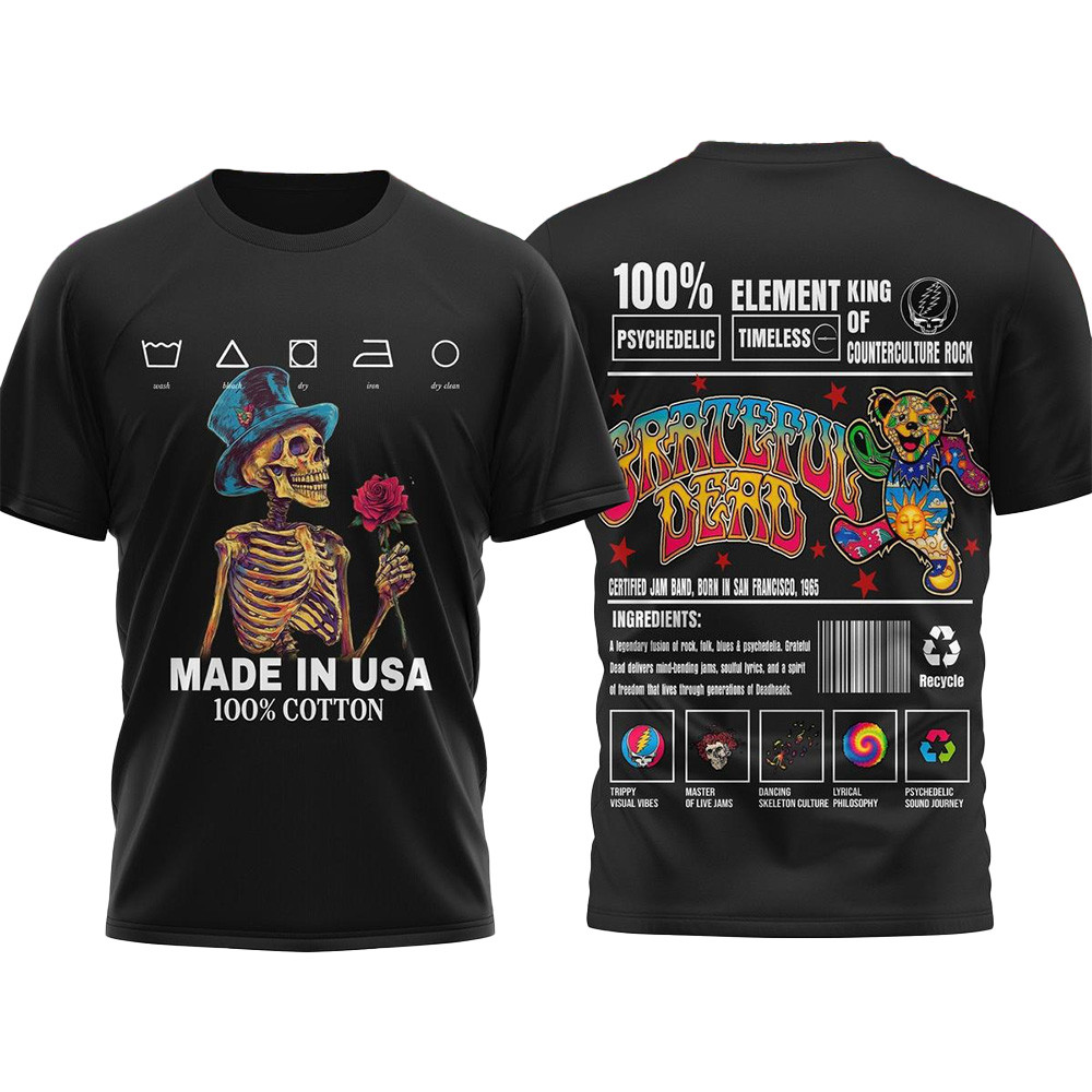 Grateful Dead Element King Of Counterculture Rock 2025 T-Shirt Grateful Dead Merch Fans Gifts