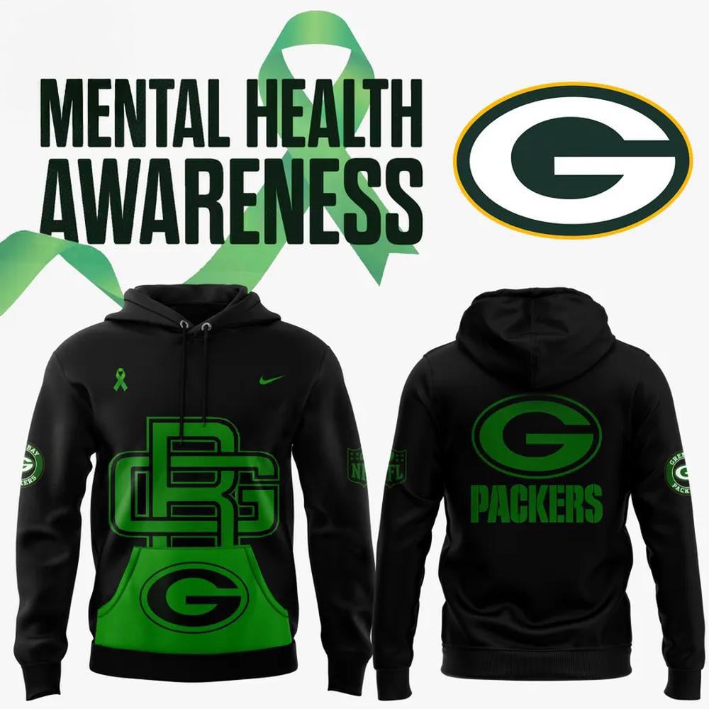Green Bay Packers NFL Mental Health Awareness Month 2025 Hoodie Gift For Packers Fans