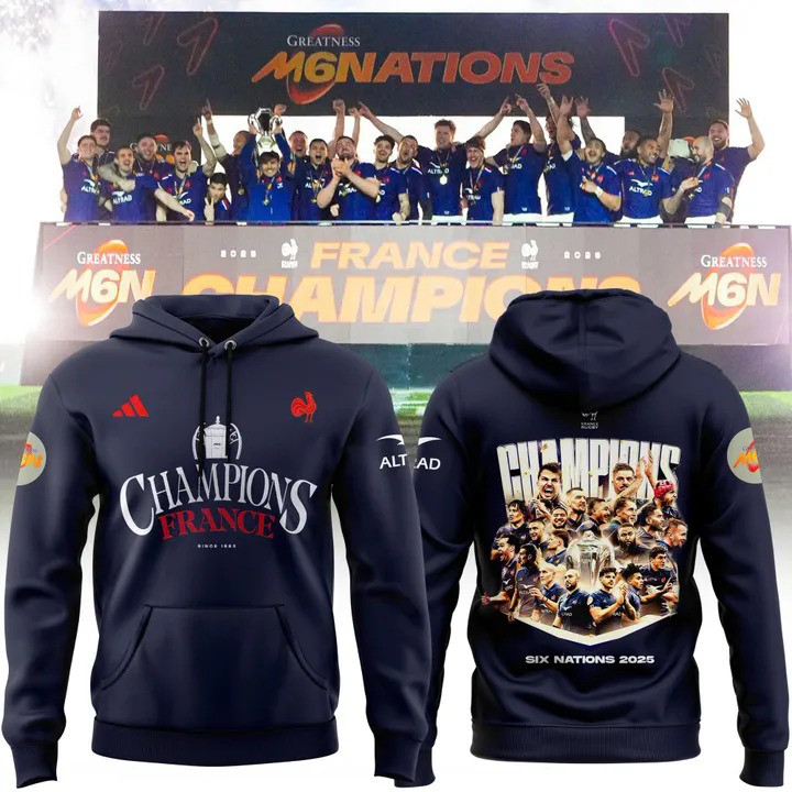 Guinness Six Nations 2025 France Champions Hoodie Unique Gifts For Football Fans