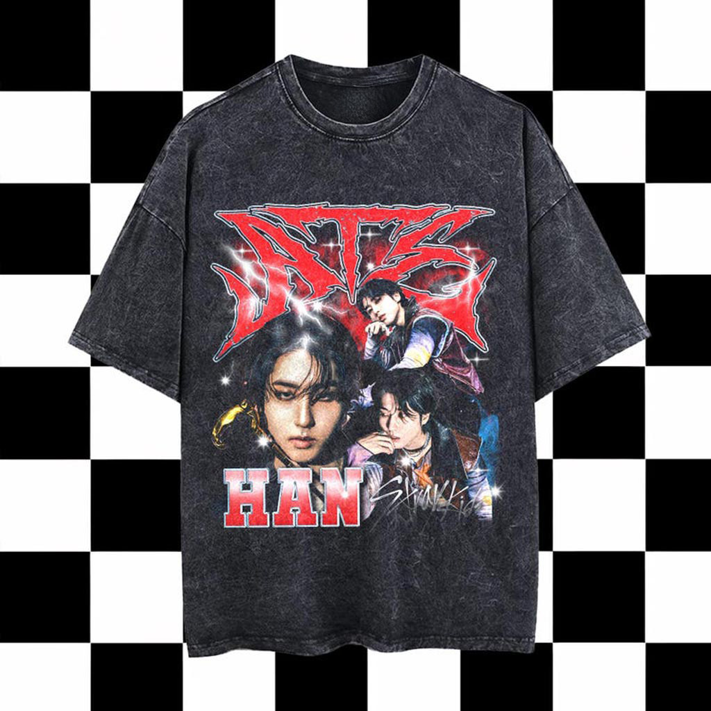 Han Stray Kids Domiate Mineral Washed Shirt Stray Kids DomiAte in US Shirt Stray Kids Merch