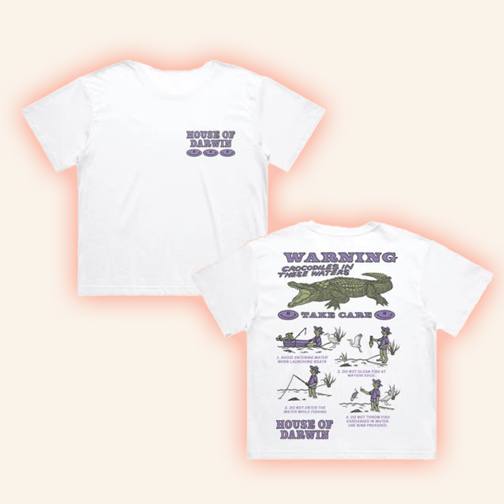 House Of Darwin Merch Take Care White T-Shirt Gift For Dudes