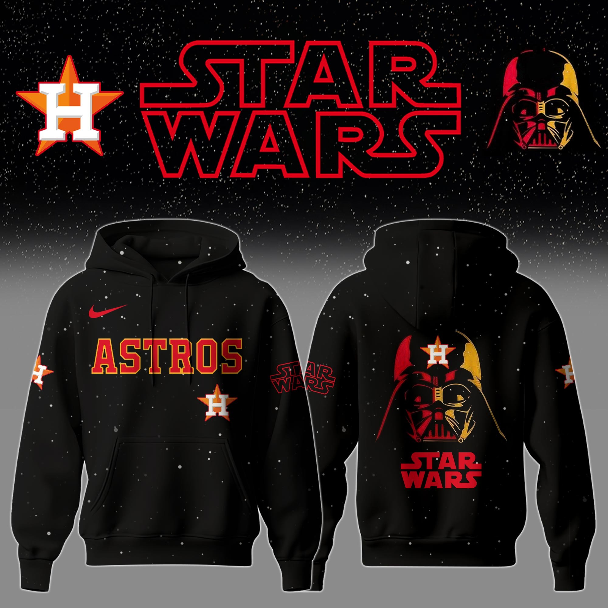 Houston Astros x Star Wars Night Hoodie Good Gifts For Hockey Fans