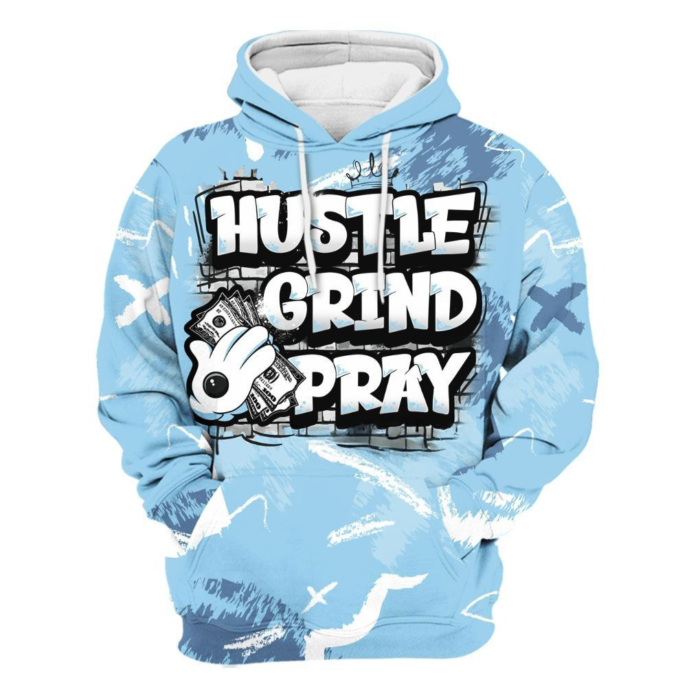 Hustle Grind Pray Graphic Street Style Hoodie Gifts For New Dads