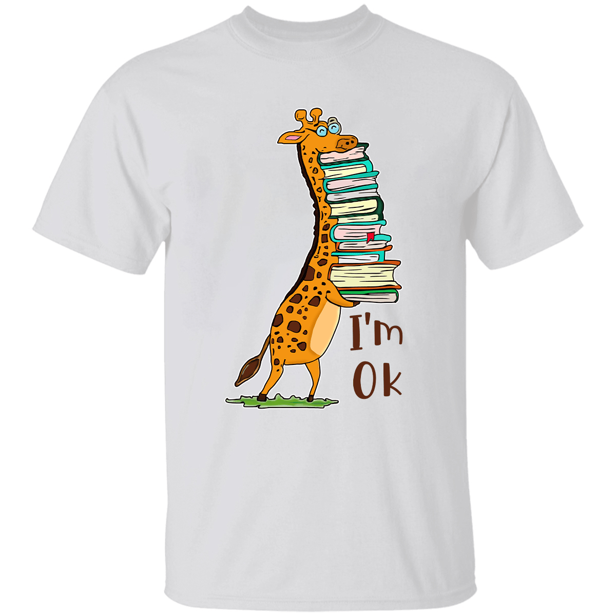 IM Ok ItS Fine IM Fine EverythingS Fine Giraffe Book Lovers T-Shirt Best Presents For Girlfriend