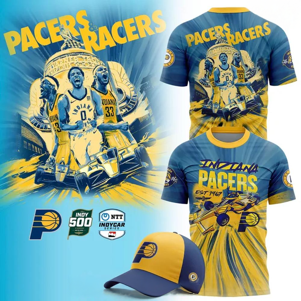 Indiana Pacers x Racing Collections 2025 Special Shirt Indiana Pacers Merch Fathers Day Presents