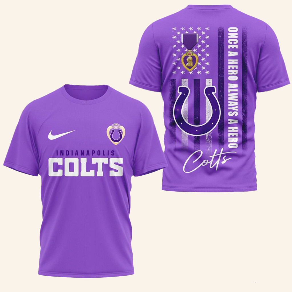Indianapolis Colts National Purple Heart Day Shirt Indianapolis Colts Merch Gift For Fan