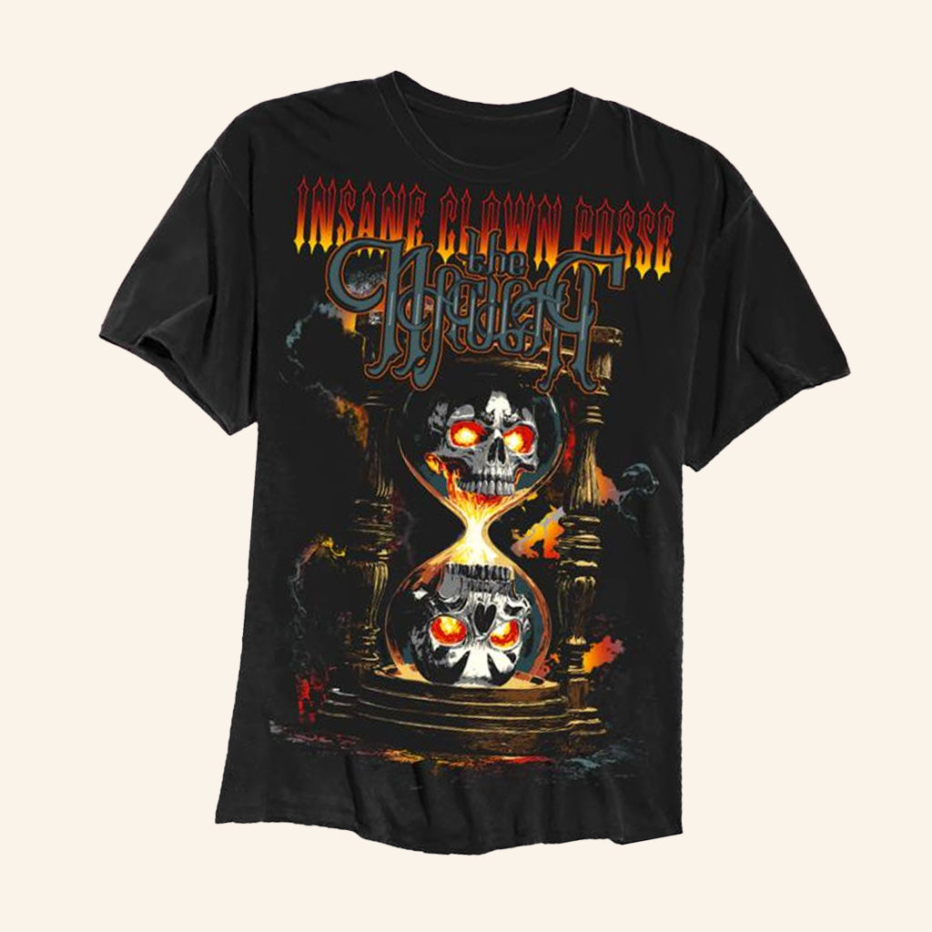 Insane Clown Posse Merch Hourglass Skulls T-Shirt Black Husband Gifts